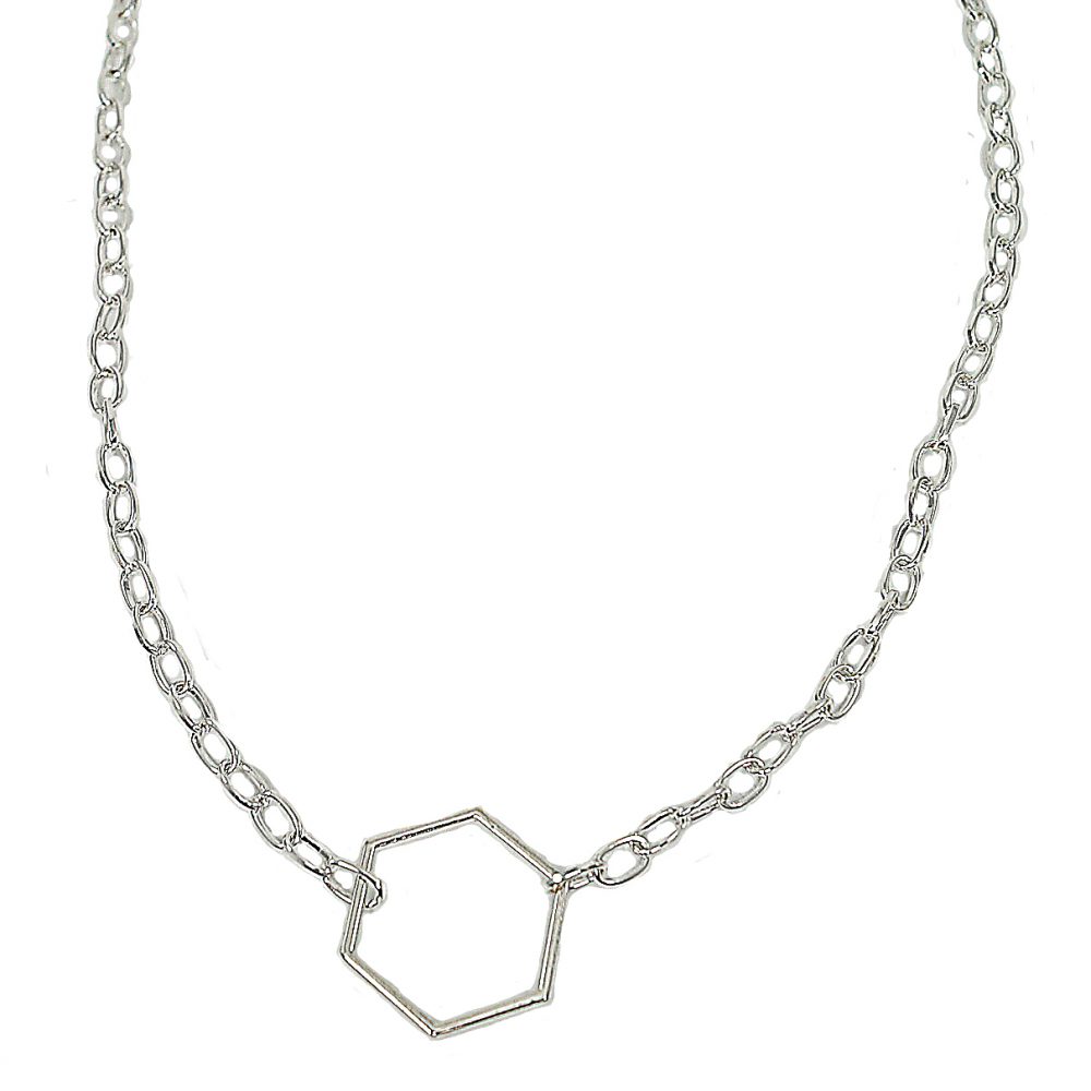 Halskette Hexagon Silber