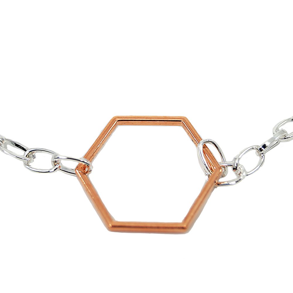 Halskette Hexagon Rosé
